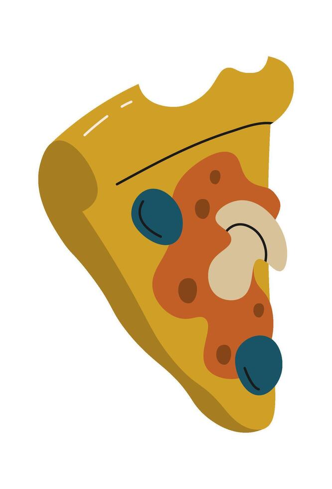 Piece of pizza flat icon Food waste Sorted organic garbage vector