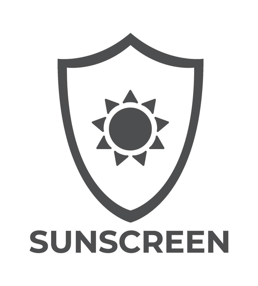 Sun protection glyph icon Ultraviolet shield Flat Illustration Icon vector