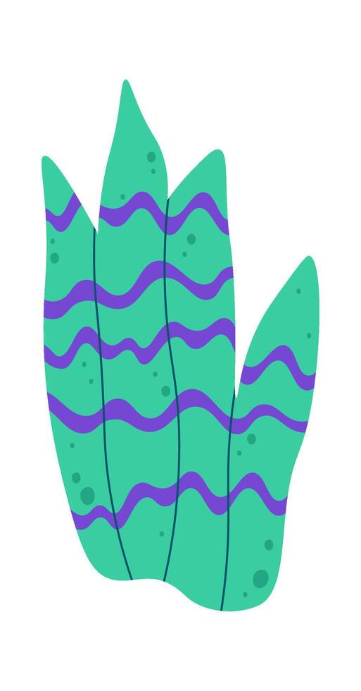 Tropical flower leaf flat illustration Exotic plant Drawn Icon vector