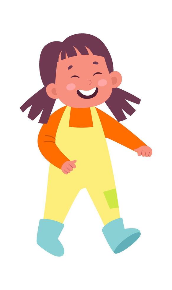 Cute child gardener flat illustration Gardening Flat Illustration Icon vector