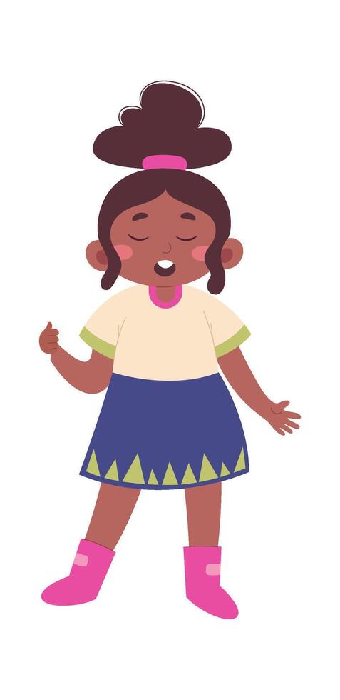 Happy girl flat icon Leisure time vector