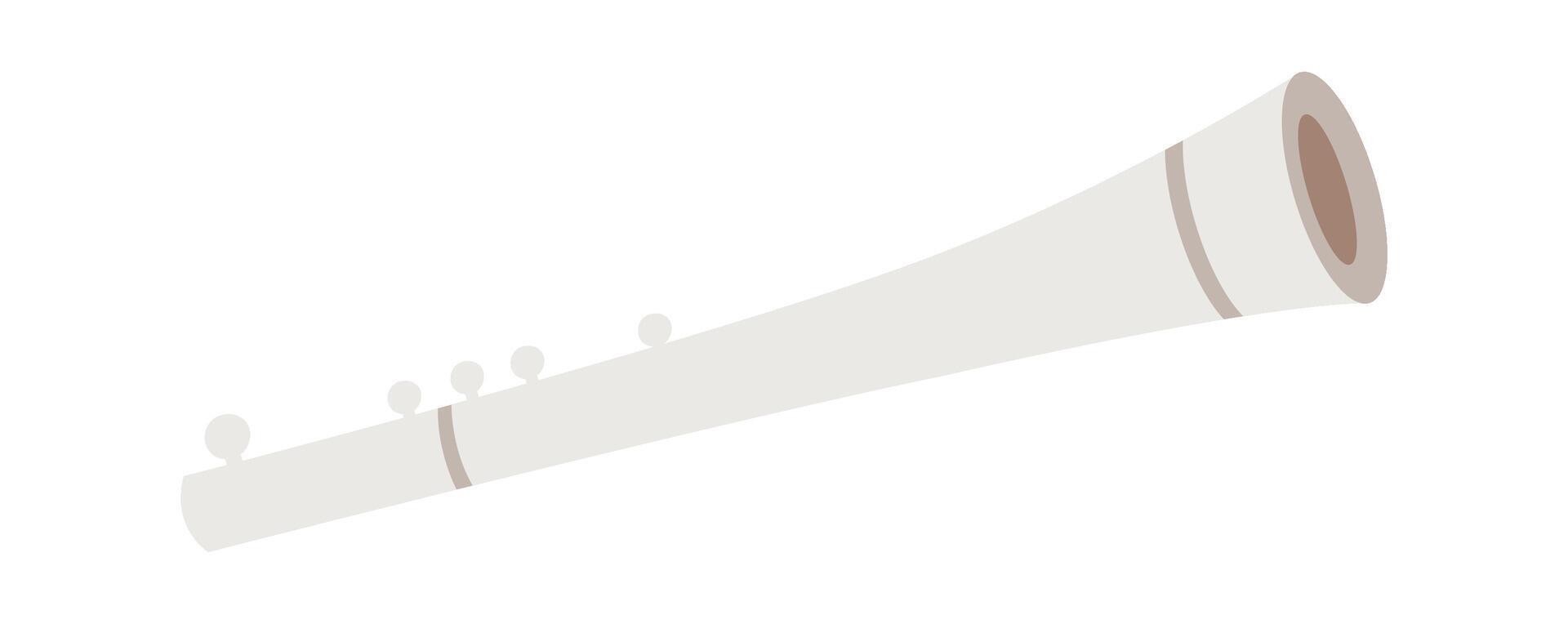 Flute classic musical instrument flat illustration vector