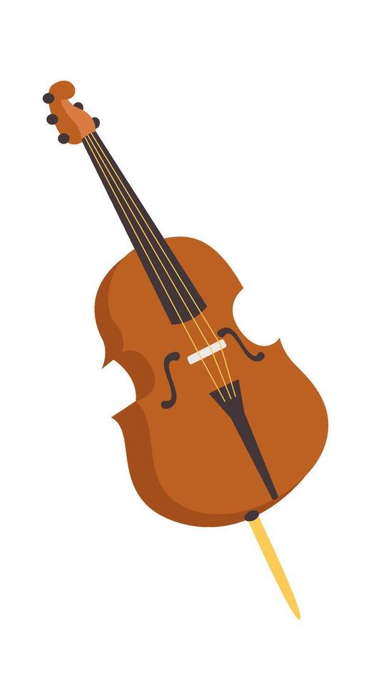 Cello classic musical instrument flat illustration vector