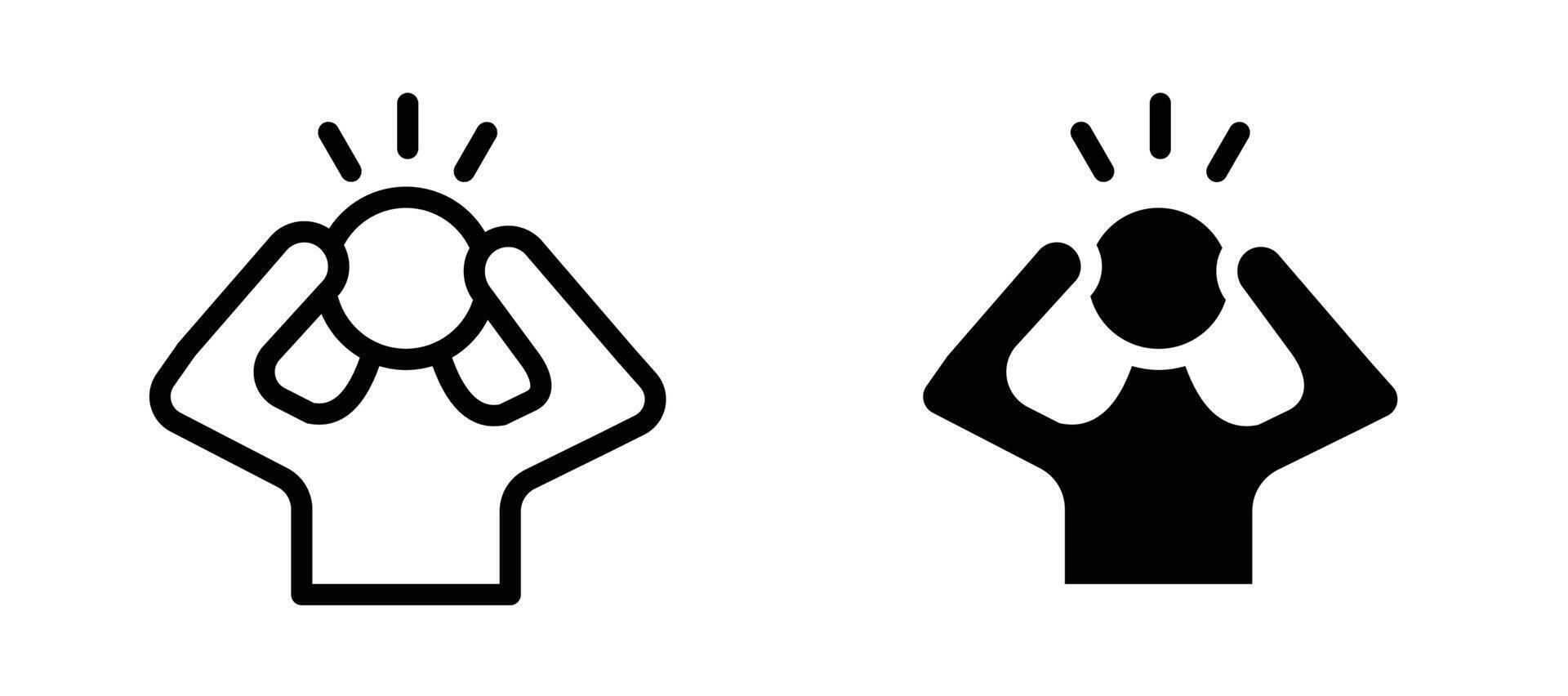 Anxiety icon stock illustration set vector