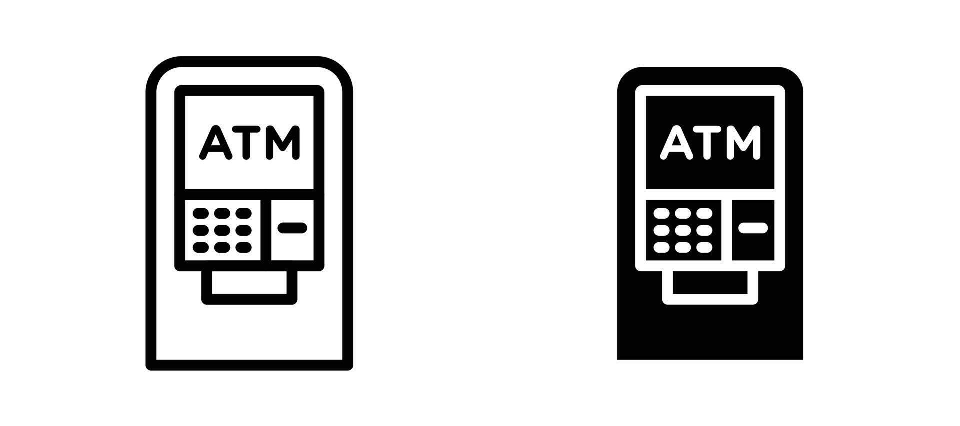 Atm icon stock illustration set vector