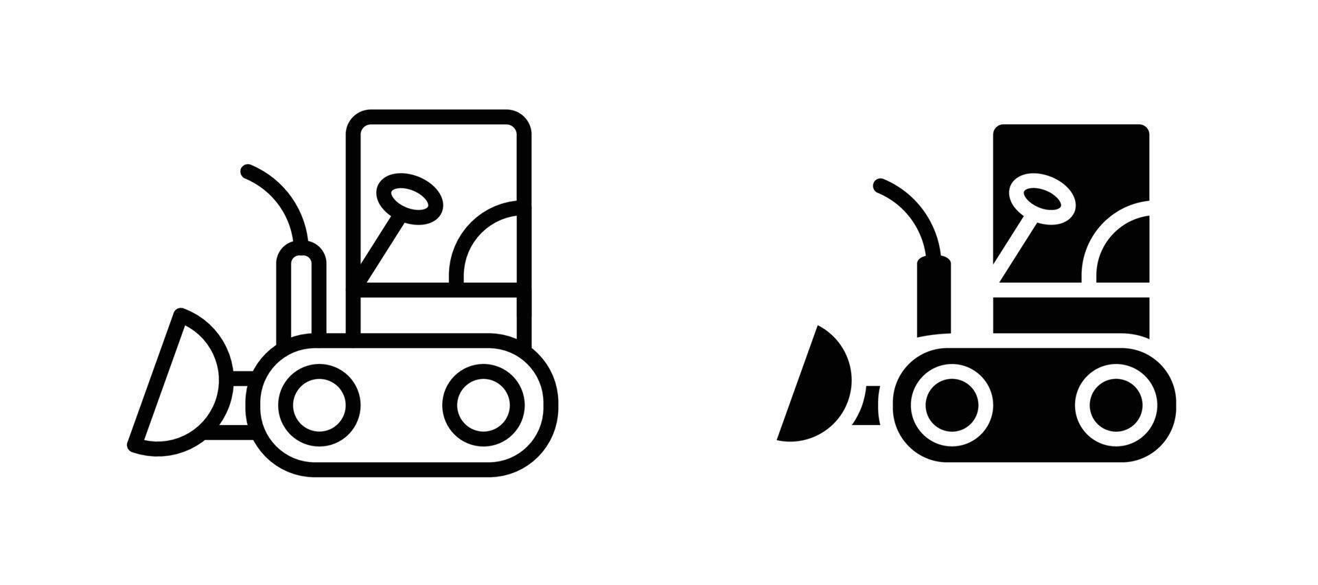 Bulldozer icon stock illustration set vector