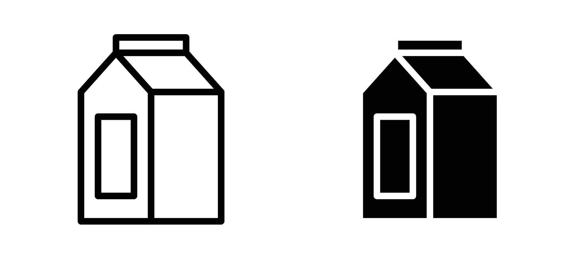 Milk carton icon stock illustration set vector