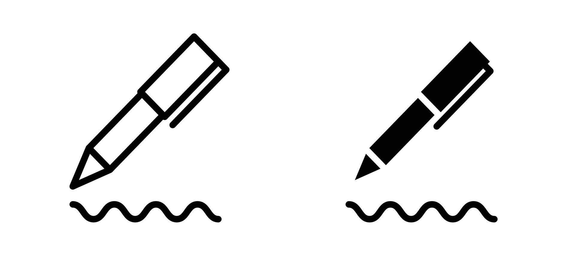 Pen icon stock illustration set vector