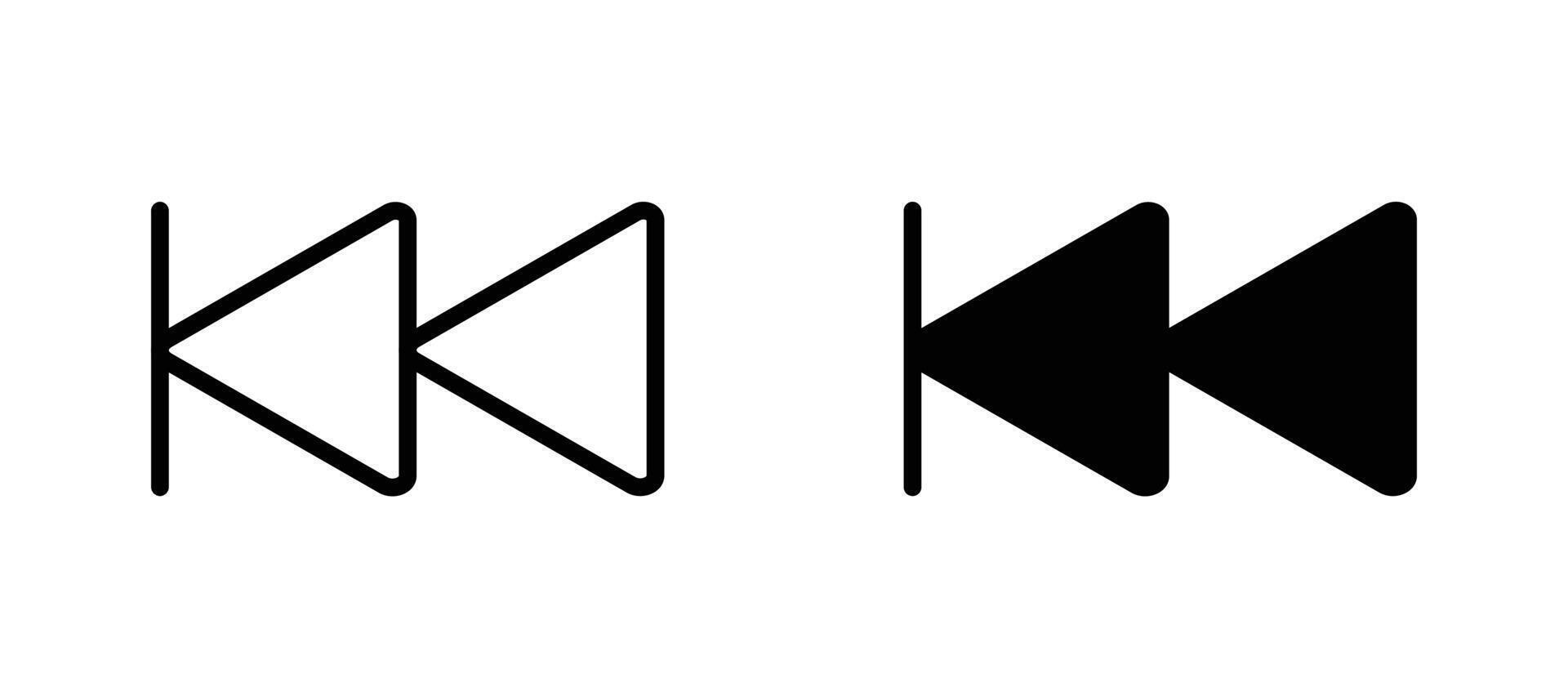 Rewind button icon stock illustration set vector