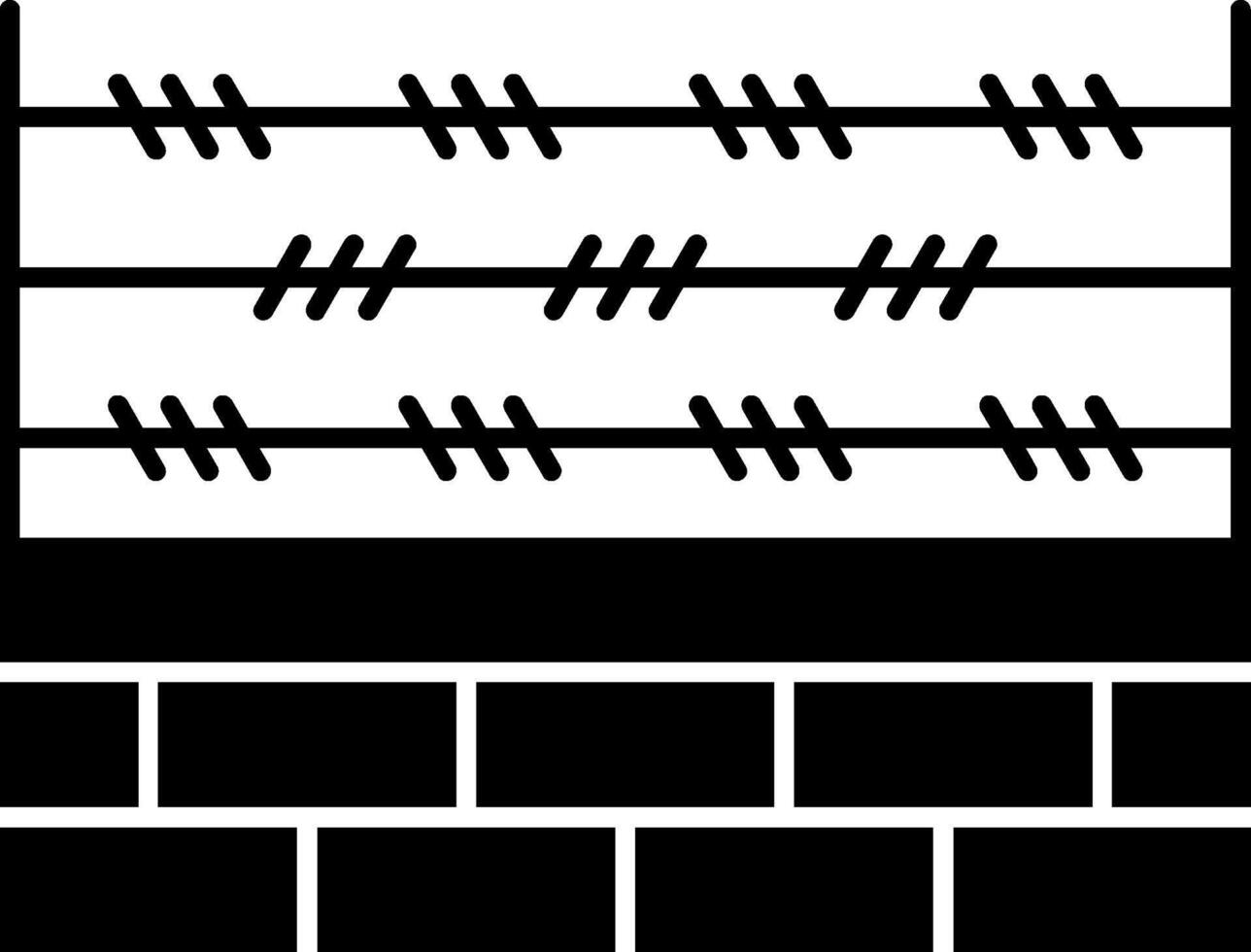 Barbed Wire Glyph Icons vector