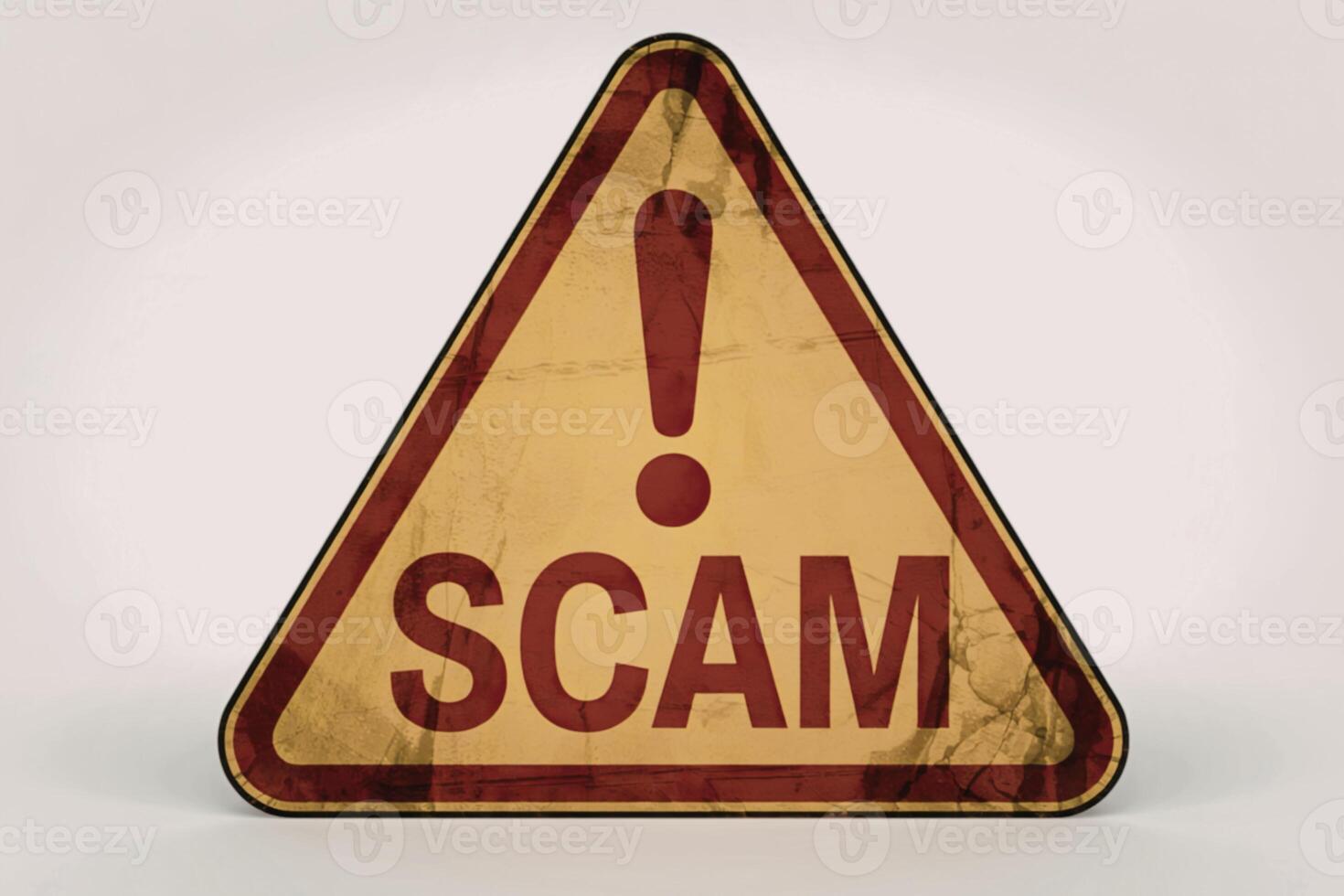 a warning sign with a word SCAM written in bold red capital letters photo