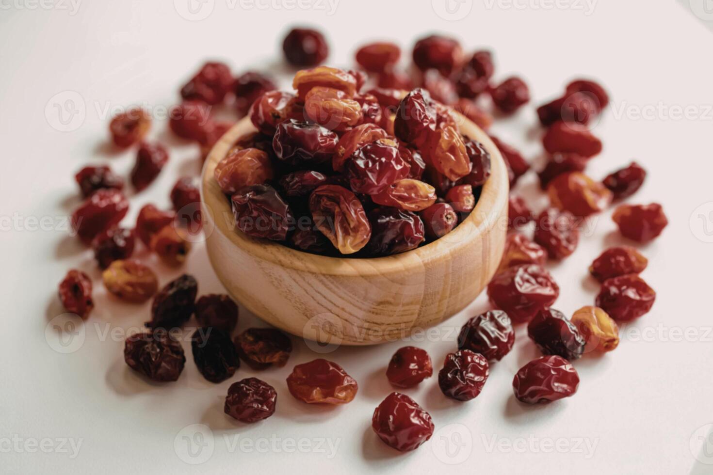 Bowl of dried cranberries photo
