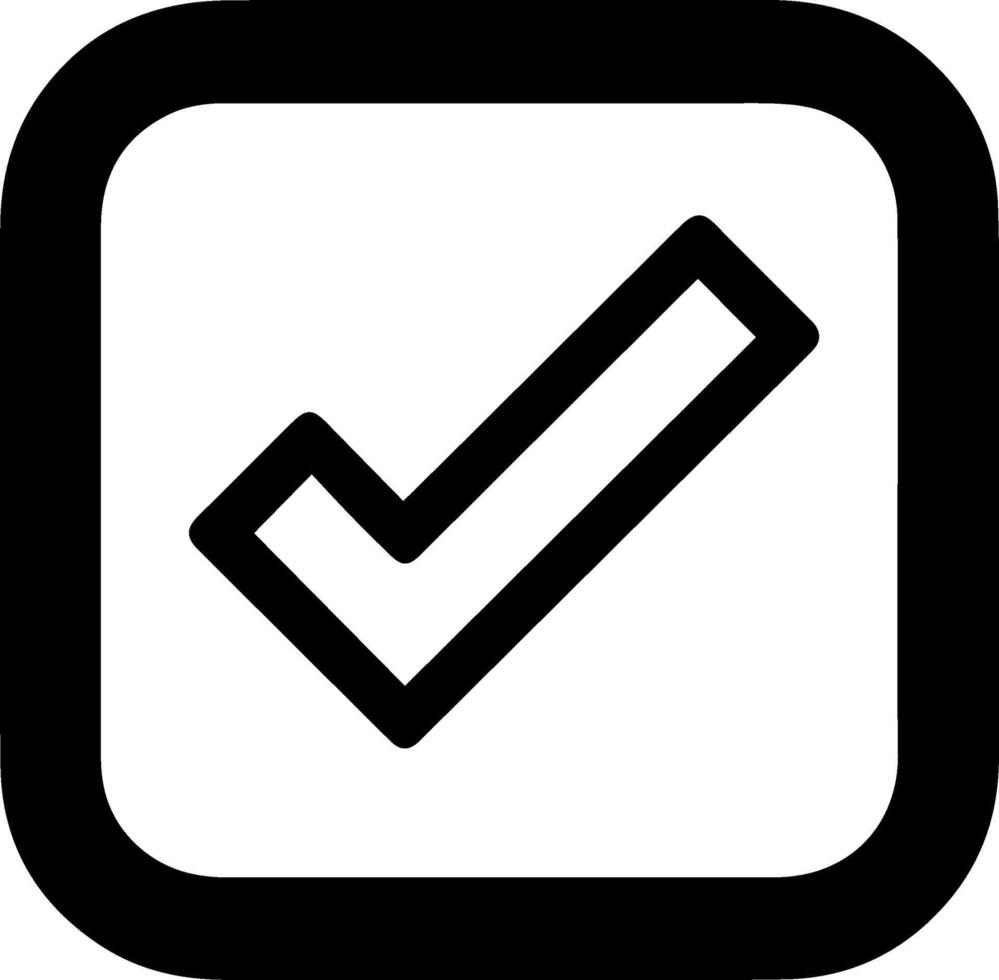 Icon of check mark inside square vector