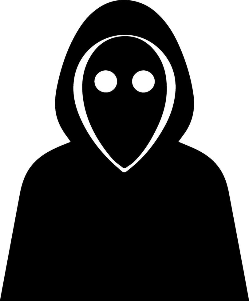 Hacker. Hacking. Digital danger. Icon of hacker in hood. vector