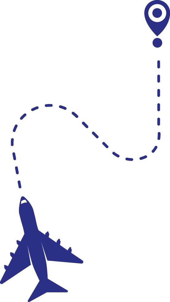 Airplane Route to Destination Icon vector