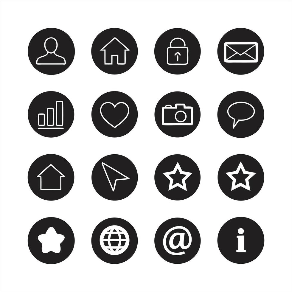 Collection of Minimalist Social Media and Website Icons vector