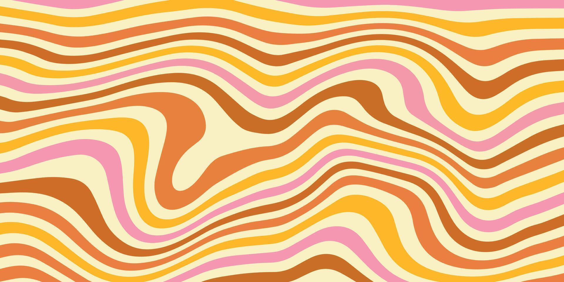 Abstract Horizontal Background with Colorful Pastel Waves. Trendy Retro Inspired Illustratio vector