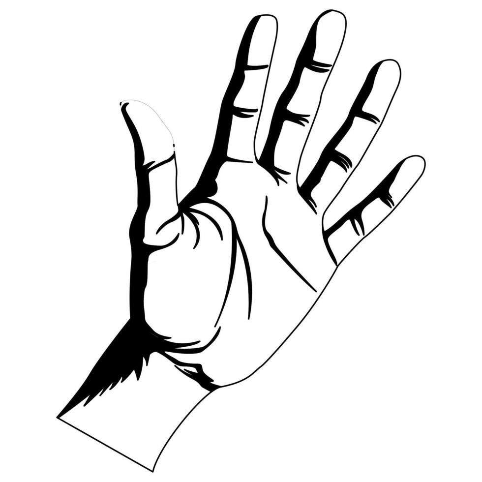 A hand with a finger up in the air vector