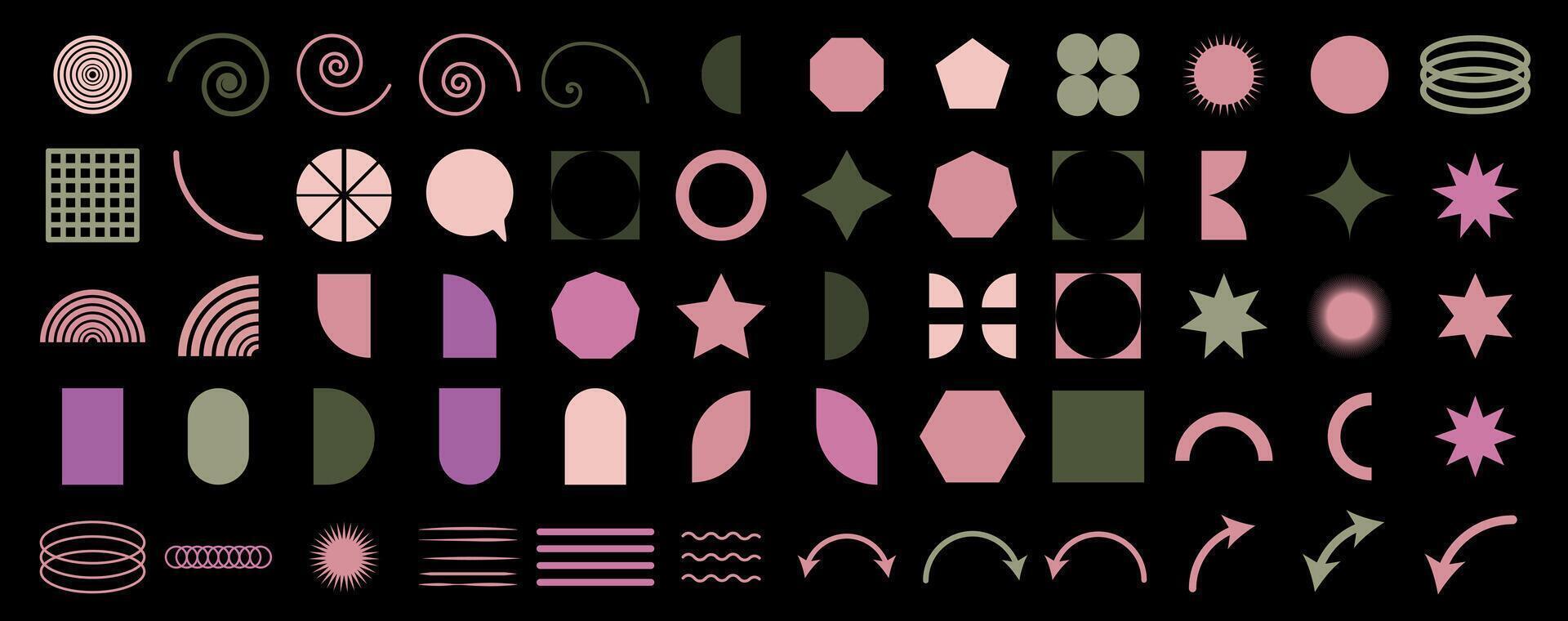 A set of abstract shapes in various colors vector
