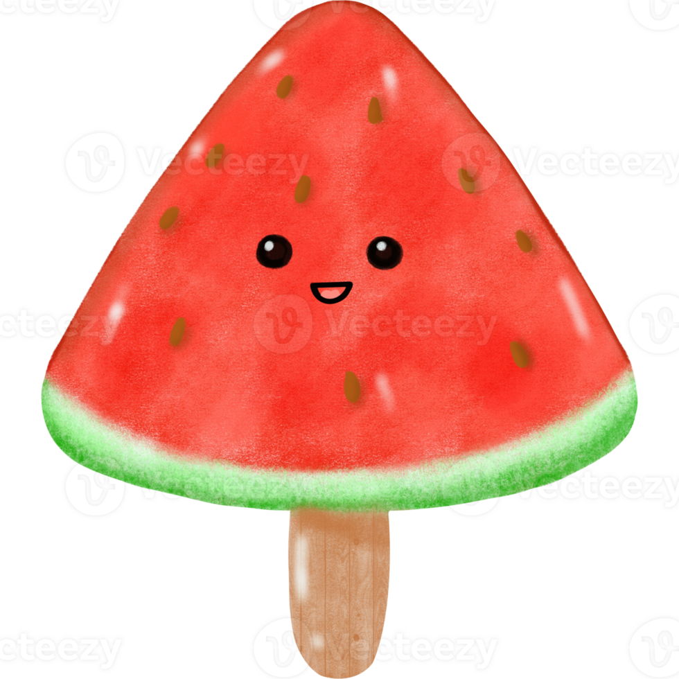 Cute Cartoon Watermelon Ice Cream Summer Festival png