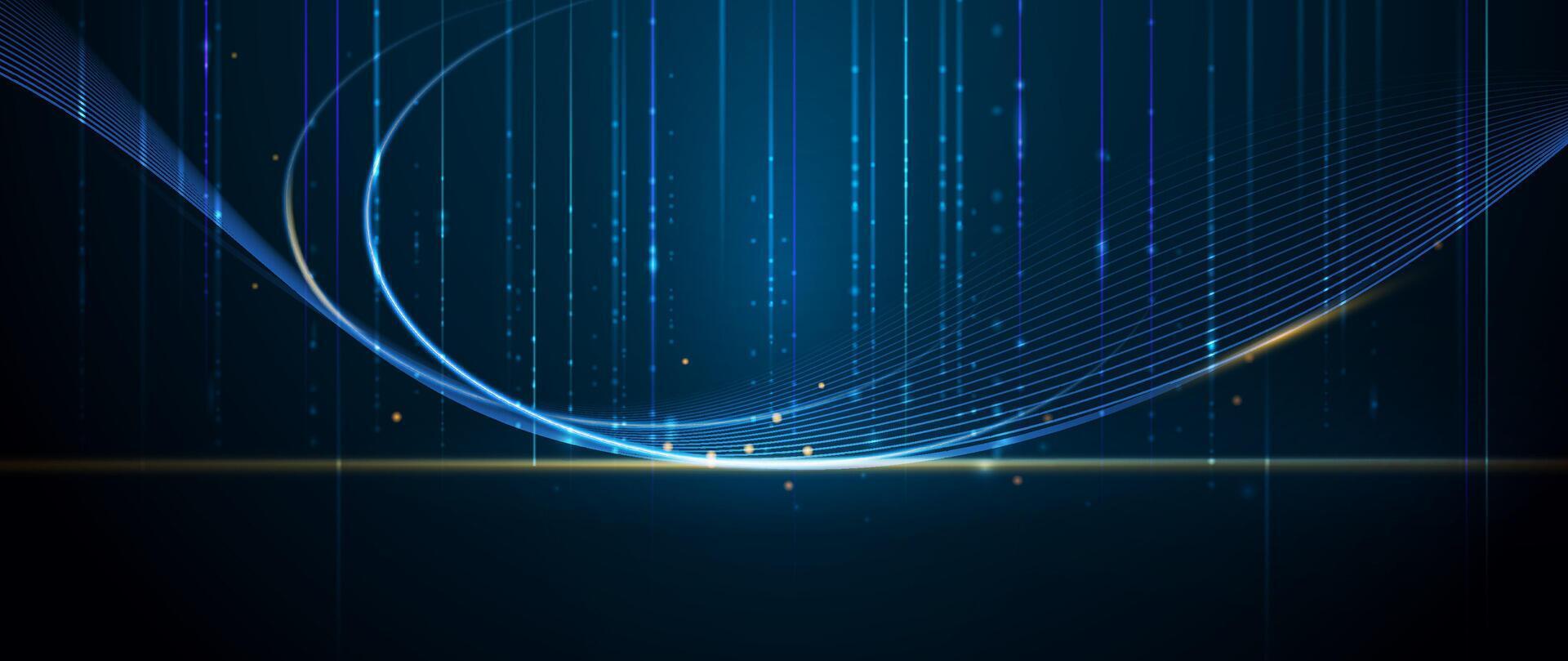 Big Data futuristic, hi-tech technology, light line design. Datum digital background. Illustration innovation data system, cyber space, communication internet, information, connection concept vector