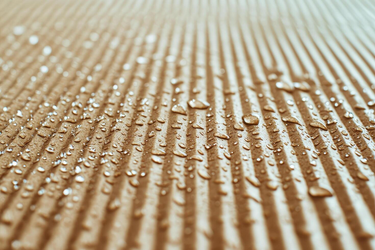 Water droplets on a textured surface create a visually appealing pattern. Renewable resources and recycling supply concept. photo
