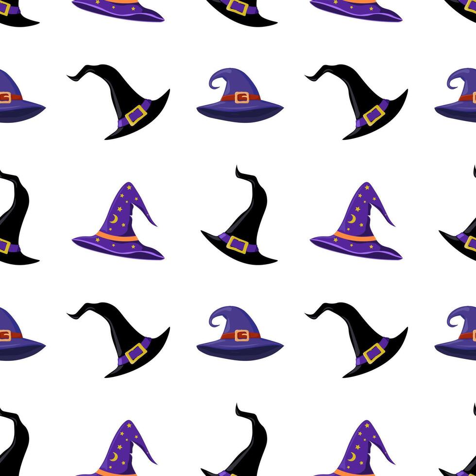 Halloween seamless pattern. witch hats. vector