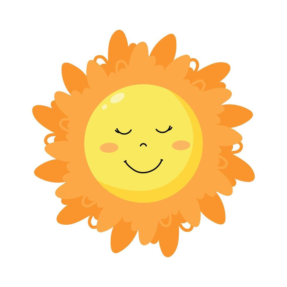 Bright smiling sun with rays shining in a cheerful illustration perfect for summer-themed designs, children's artwork, or sunny day activities vector