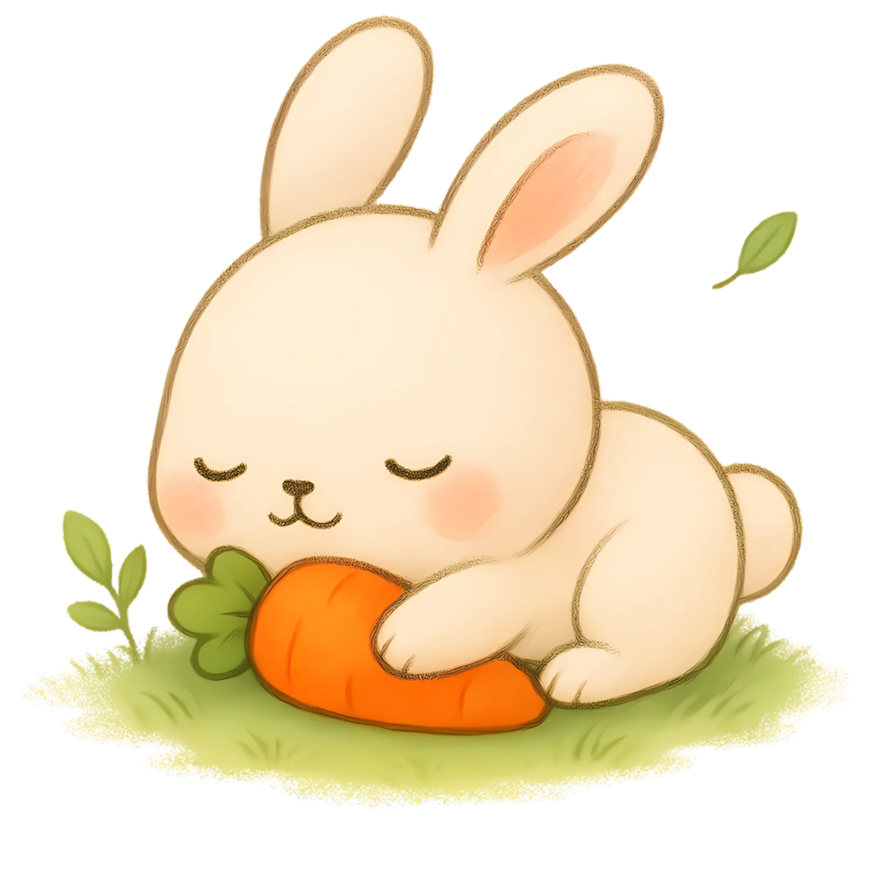 bunny eating carrot clipart png