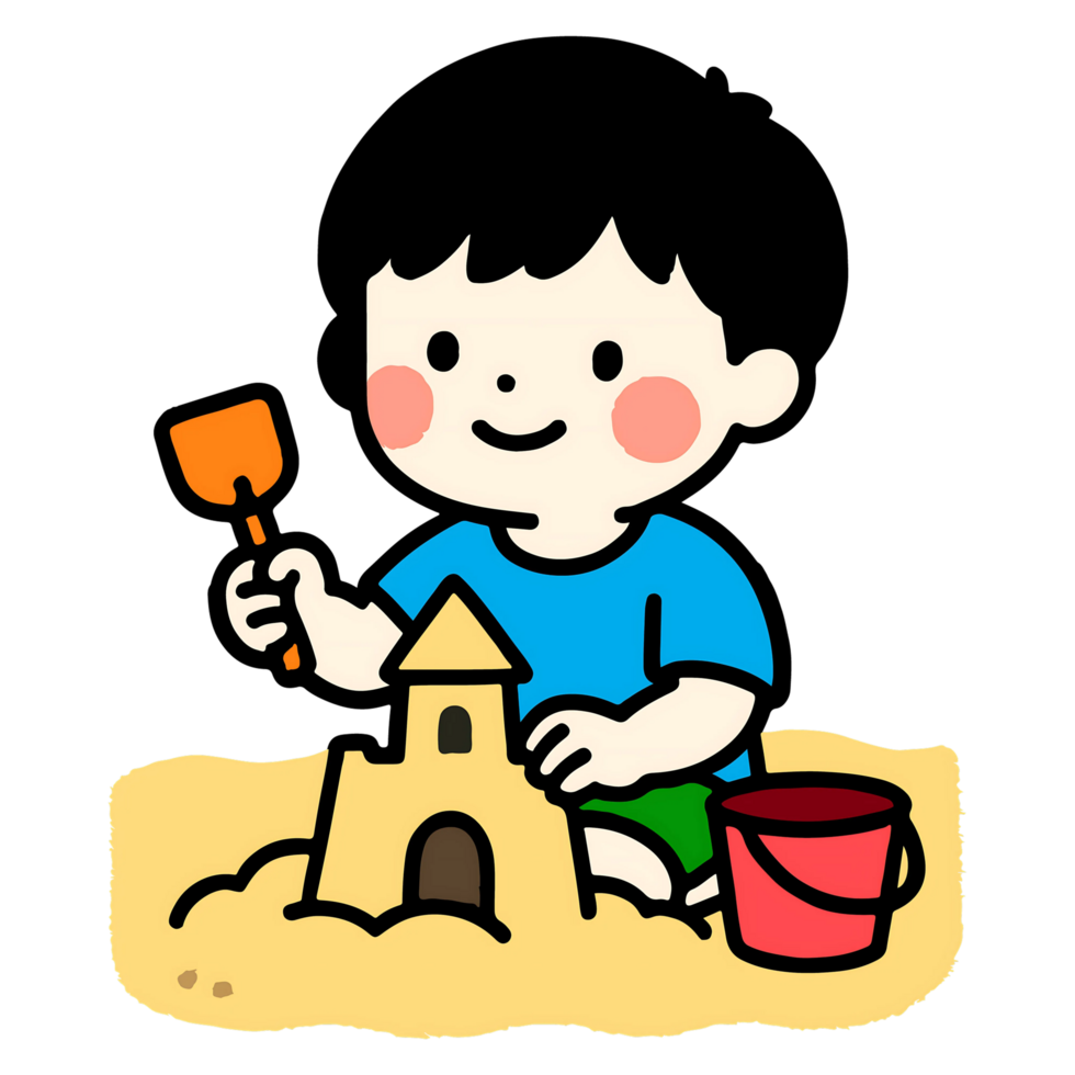boy playing in the sand png