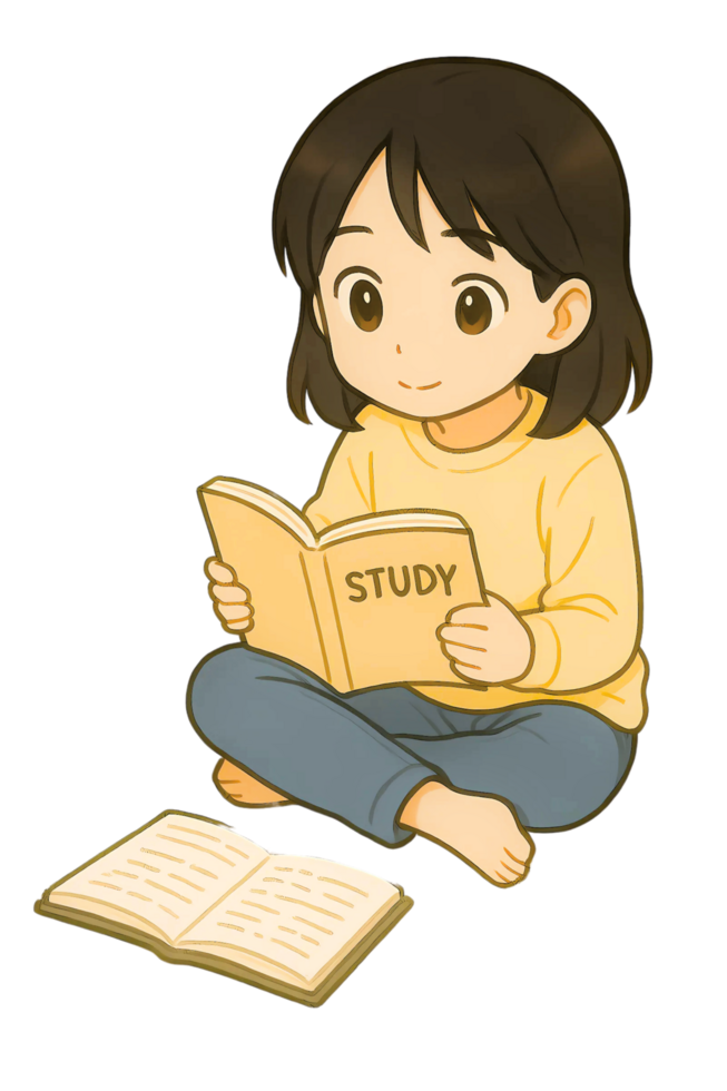 cute girl reading book png