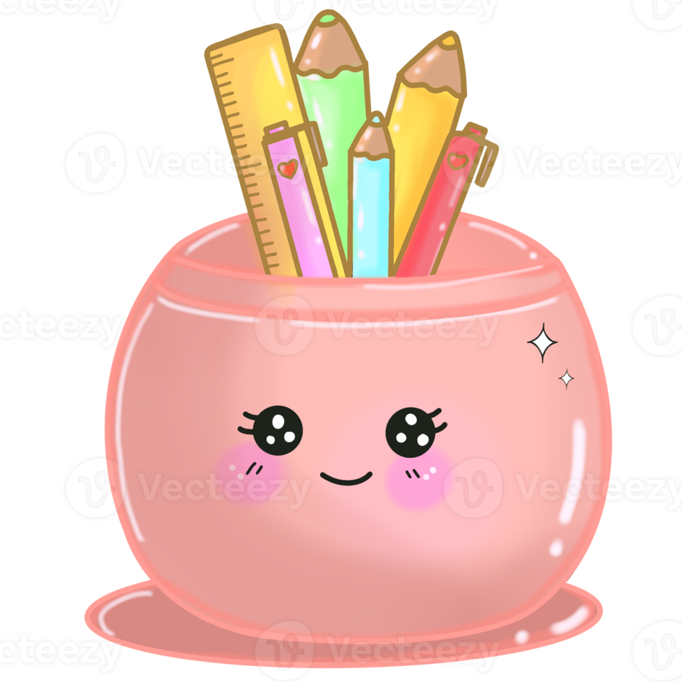 Ruler pen in cartoon box png