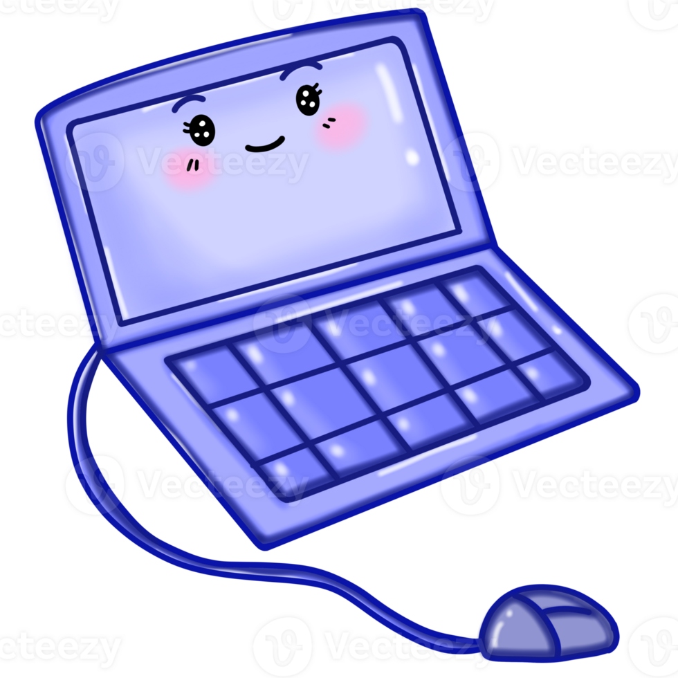 Cartoon drawing of laptop png