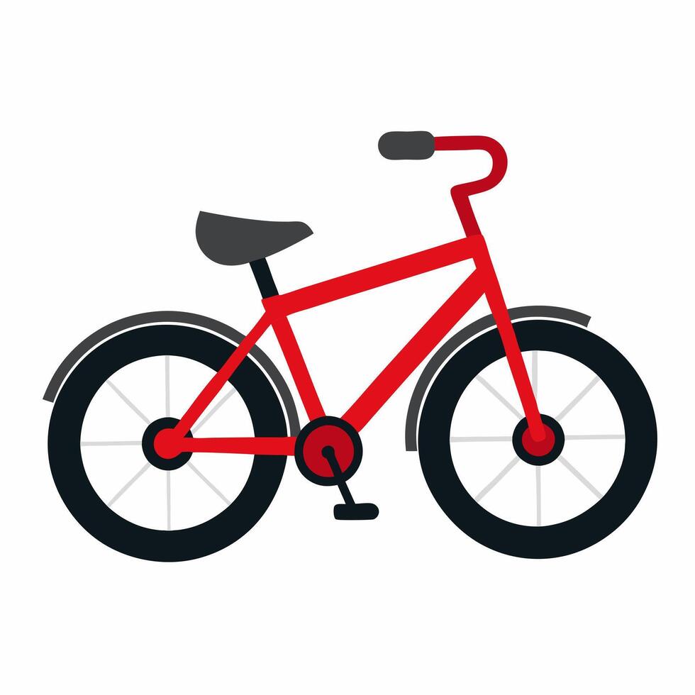 Bicycle with red frame. vector