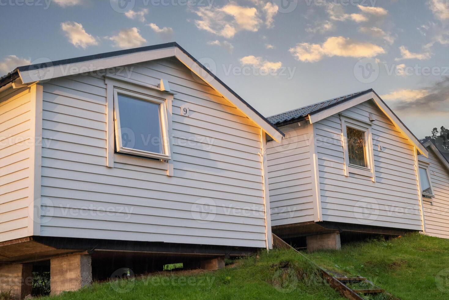 Beautiful wooden houses and camping cabins designed for holiday stays and tourism offering cozy nature retreats and comfortable outdoor accommodations photo