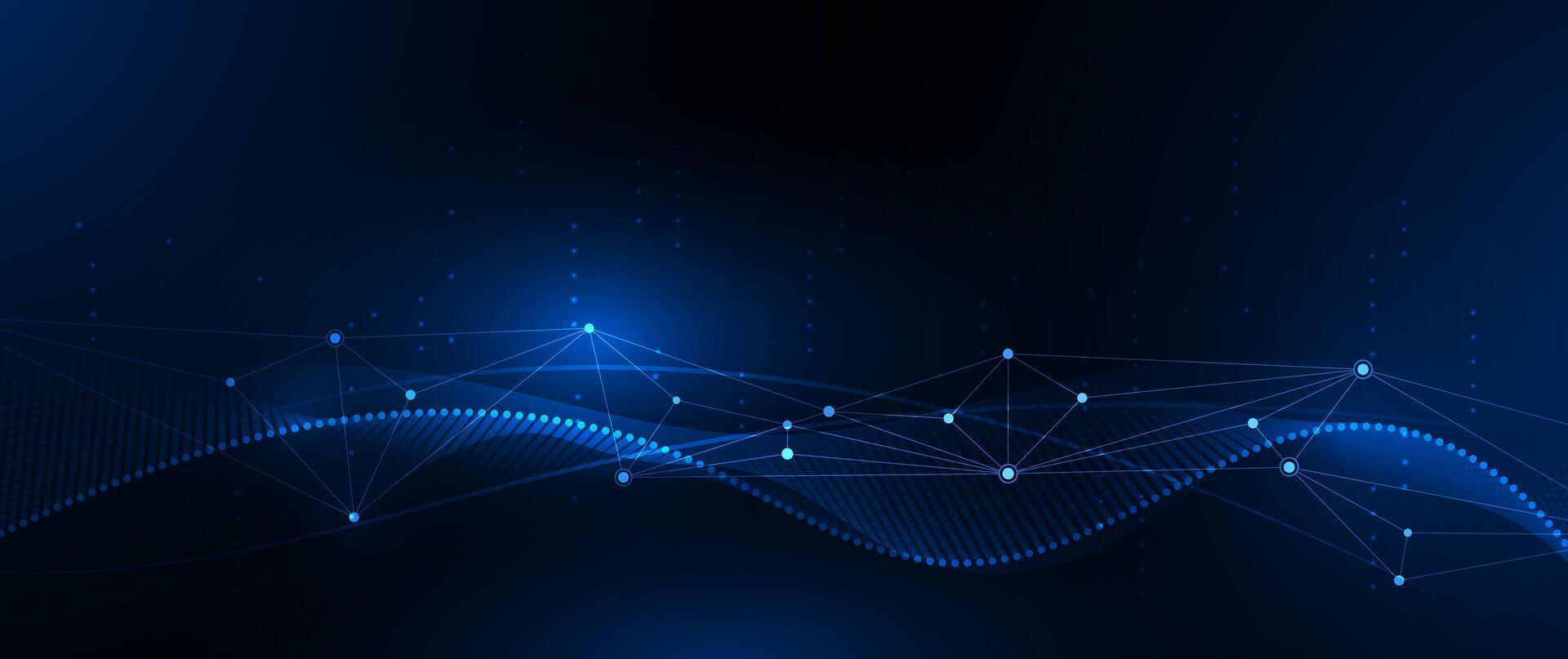 Big Data futuristic, hi-tech technology, light line design. Datum digital background. Illustration innovation data system, cyber space, communication internet concept vector