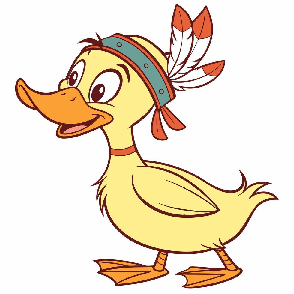 Happy Duck of Indian style .Cut Isolated illustration on white background. vector