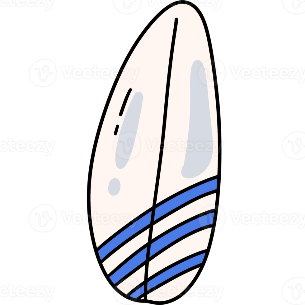Blue Surfboard with summer png