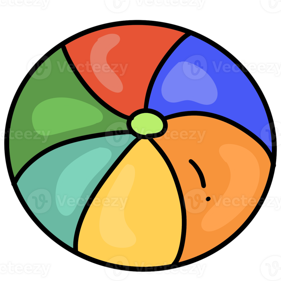 Colorful Inflatable beach ball png