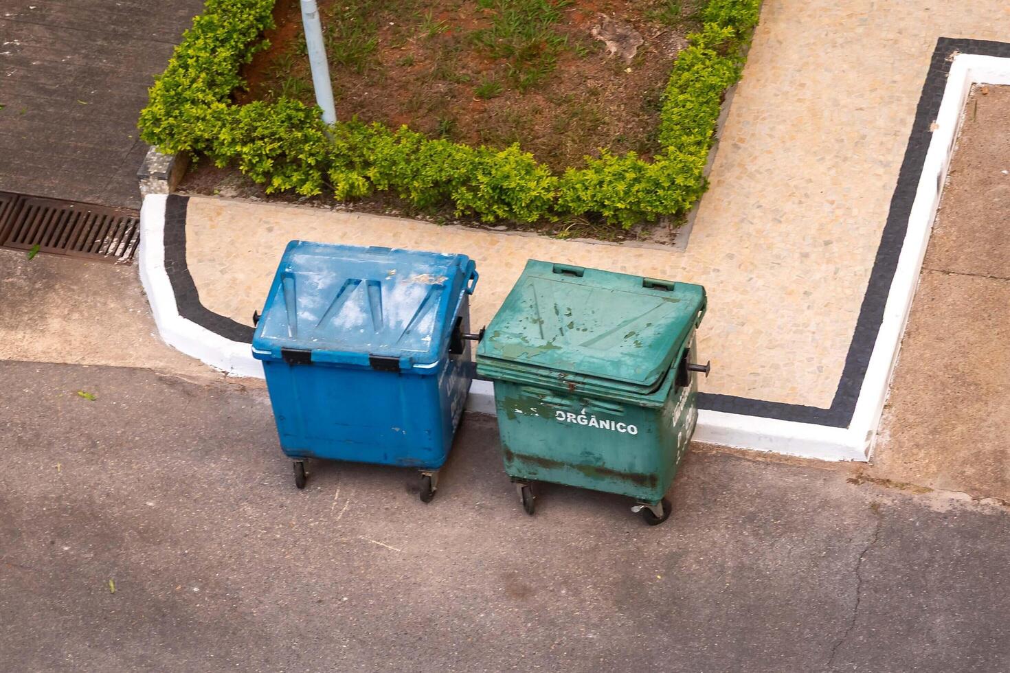 Urban waste bins with selective collection of waste including organic waste photo