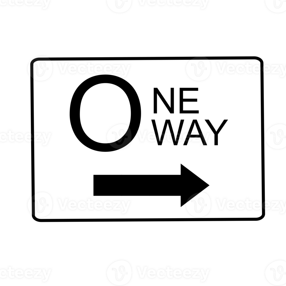 one way sign with arrow on transparent background png