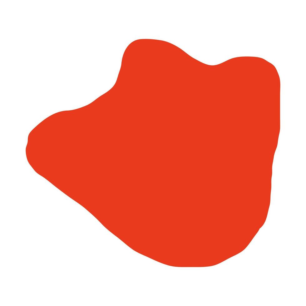 Abstract curve figure element in childish doodle style orange color on white background vector