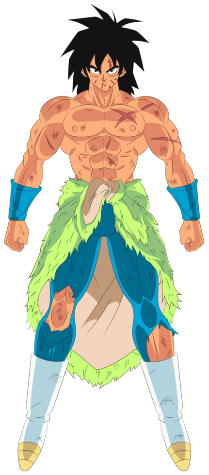 High quality image of Broly combat damage without background png