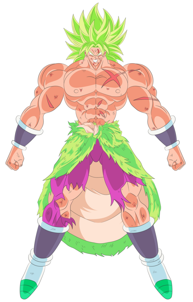 Broly Super Saiyan in His Most Powerful Form After Battle png