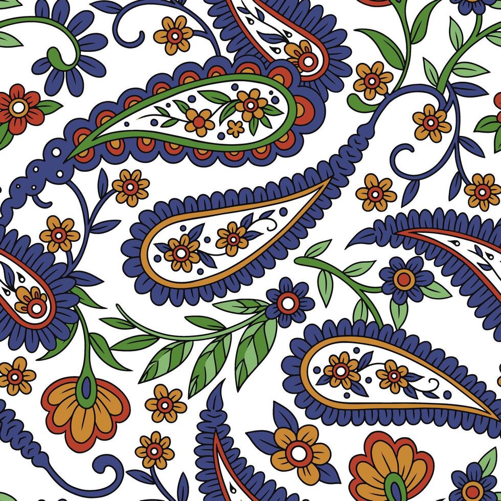 Seamless pattern with oriental paisley. vector