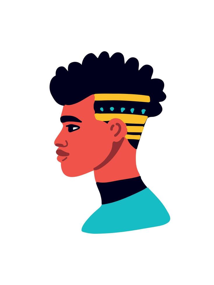 portrait of an afro male figure vector