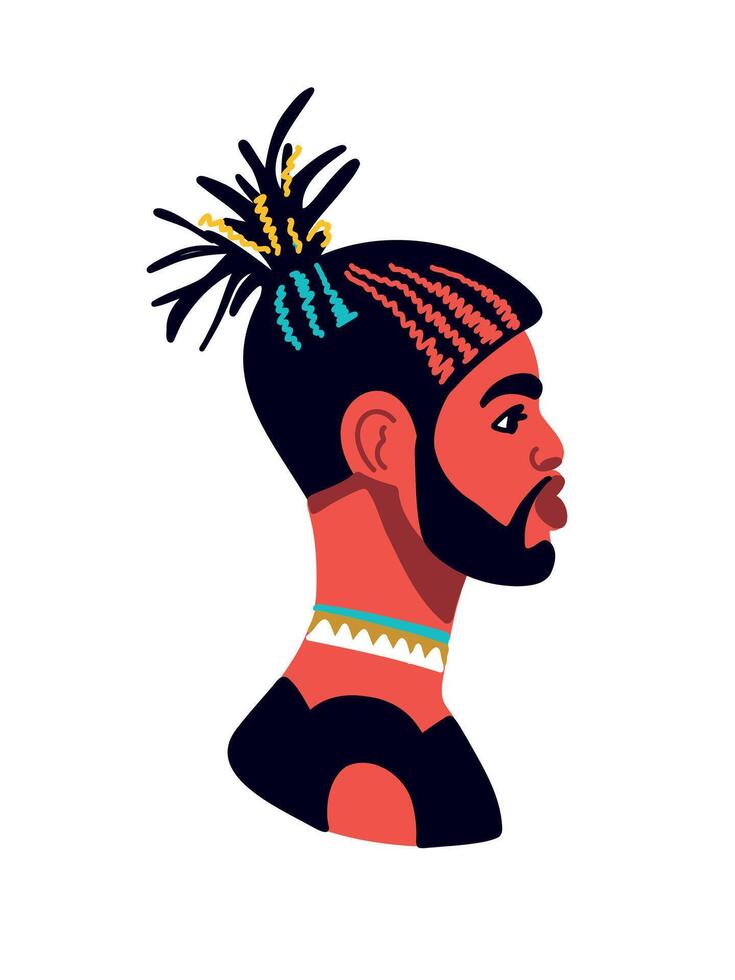stylish profile of a black teenager vector