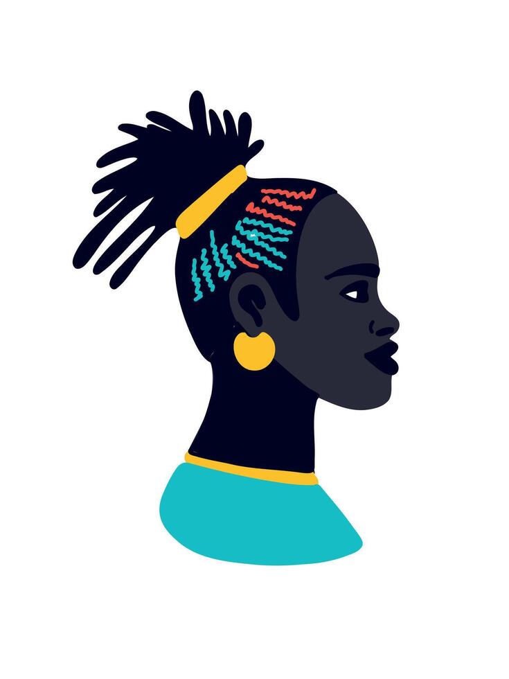 silhouette of a black woman in profile vector