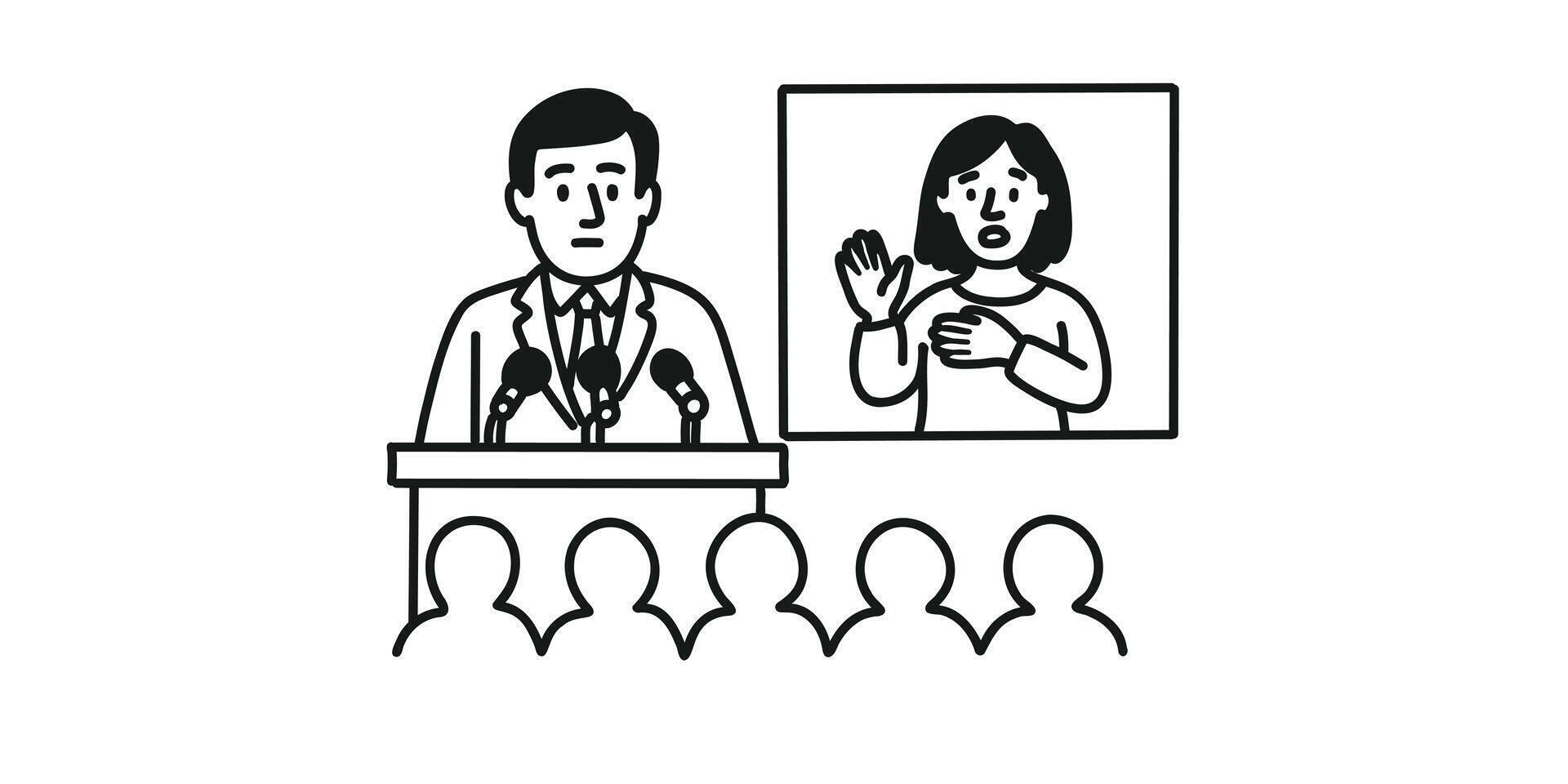 man communicating in sign language vector