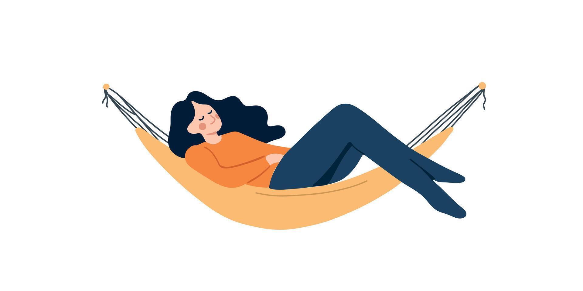 hammock rest doodle vector